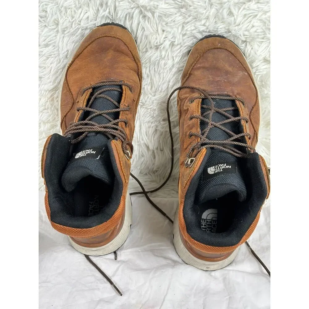 The North Face Vals II Mid Leather Boots Mens Size 13 Waterproof Brown NF0A819J